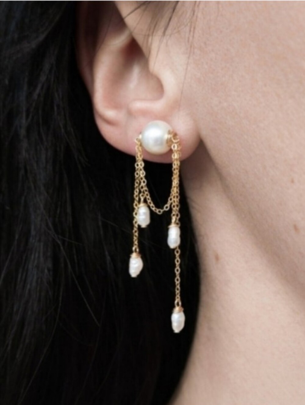 Anthropologie Luna Pearl Earrings Gold